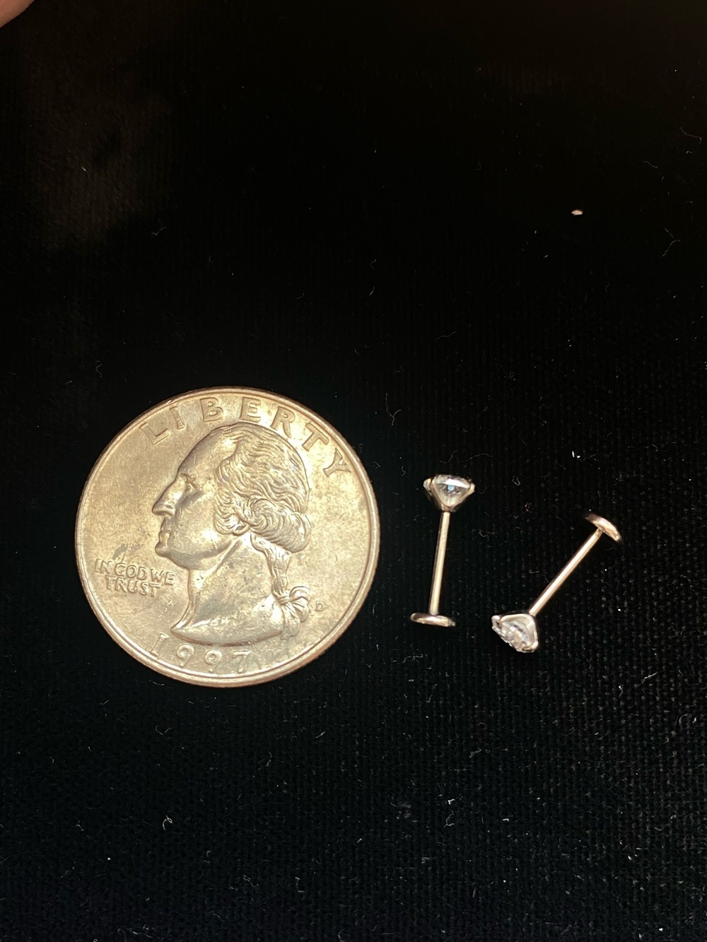 Flat back stud earrings 20g 6mm bar
